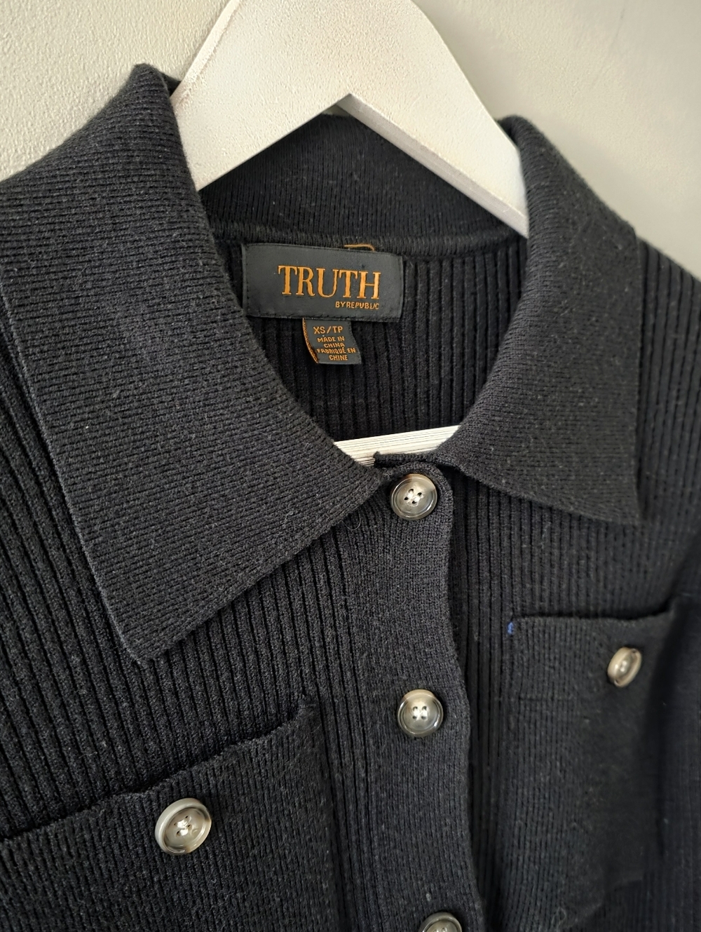 Truth By Republic XS Vintage Y2K Coquette Romantic Ribbed Knit Crop Cardigan - Picture 7 of 12